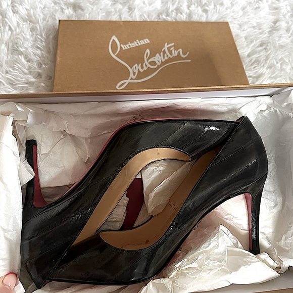 Christian Louboutin Shoes - Christian Louboutin brand new in box, black/ grey eel heels, size 6